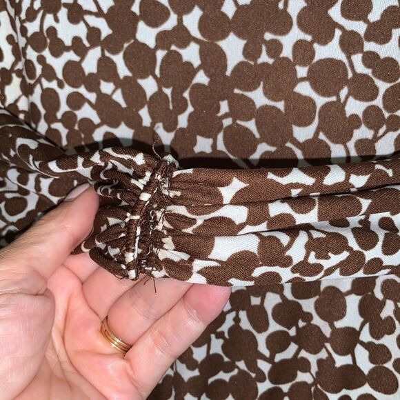 Vtg 70s Rona wrap front brown polyester dress - Picture 7 of 10